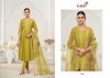 Rubina Vol 1 By Vamika Viscose Roman Silk Work Kurti With Pant And Dupatta Bulk Orders In India